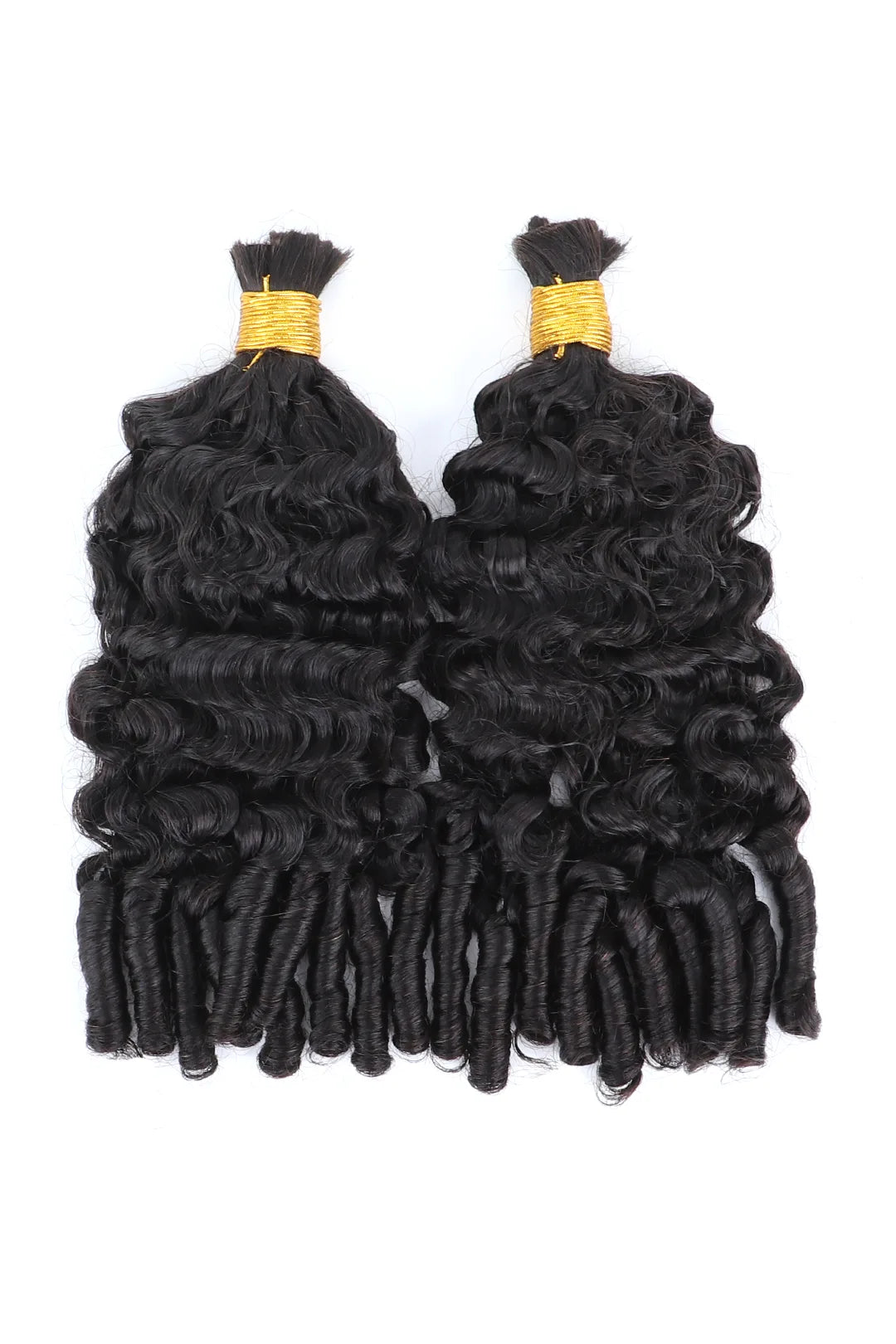 Double Drawn Burmese Curly with Spiral Curls Ends Bulk Hair BU67