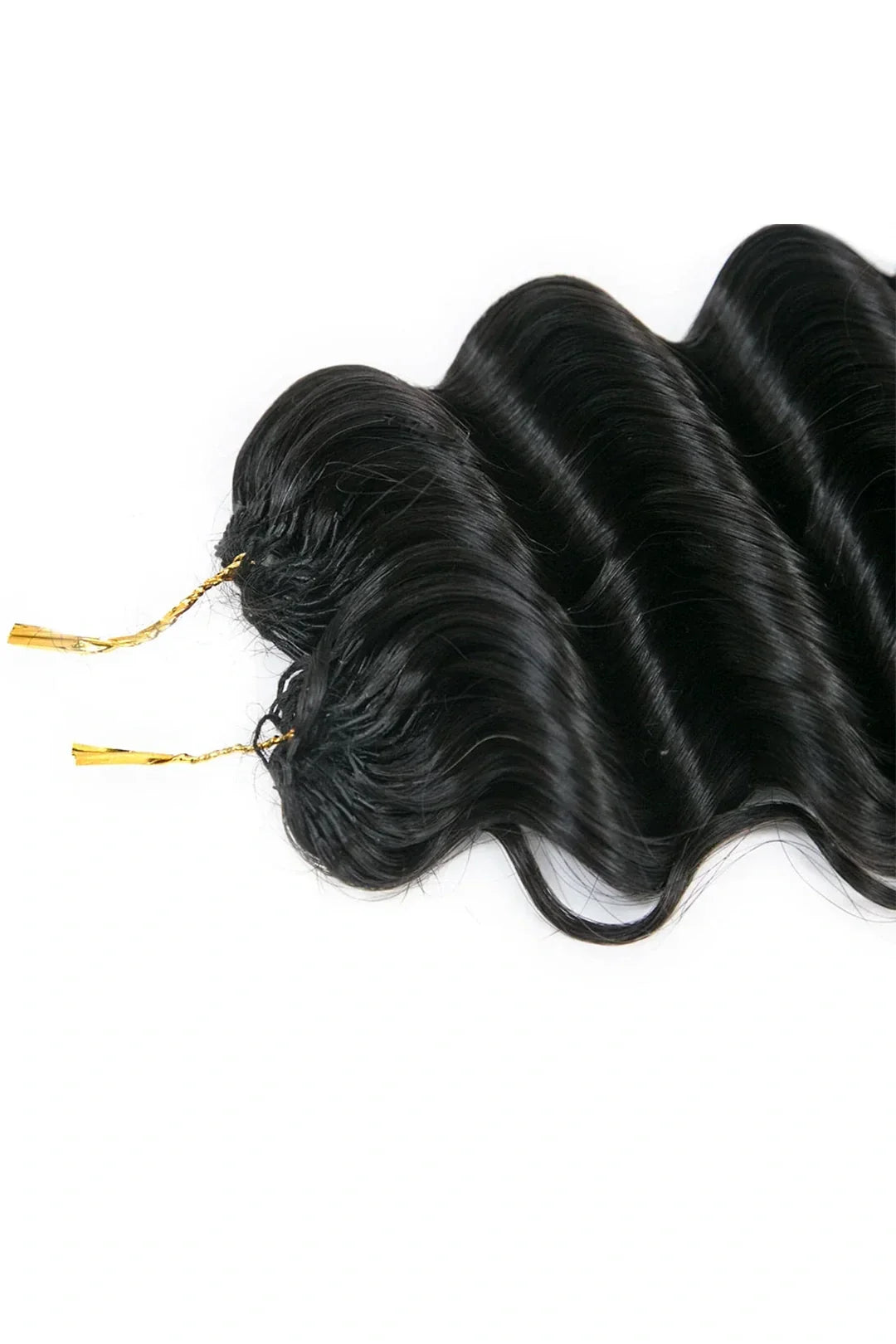 Double Drawn Feather Crochet Hair Extension Deep Wave Human Hair Double-Strand