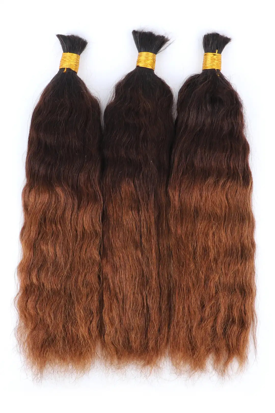 Three-tone Color 1B/4/30# Wet Wave Bulk Hair Double Drawn BU64
