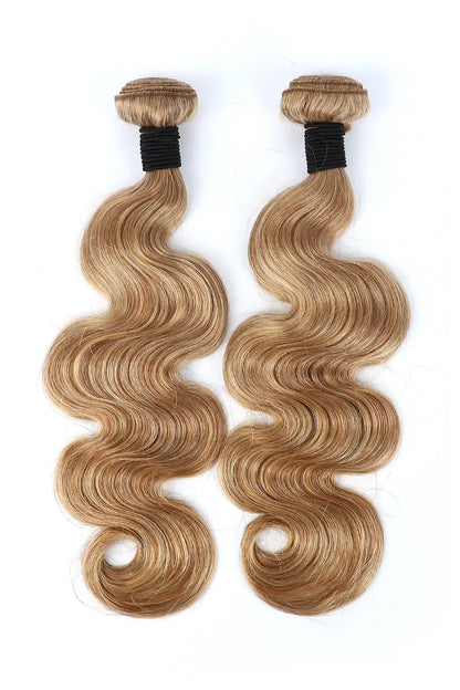 #27 Honey Blonde Brazilian Virgin Hair Bundles Sew in Extensions Body Wave