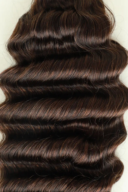 #4 Dark Brown Deep Wave Bulk Human Hair For Braiding BU21