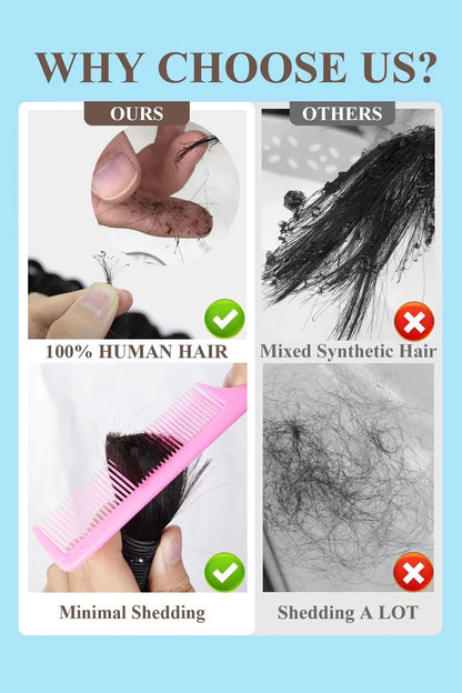 Double Drawn Water Wave Bulk Hair For Braiding Natural Black