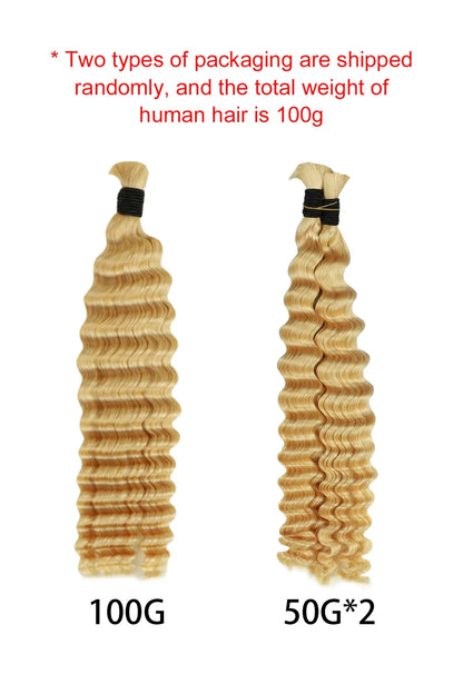 613 Blonde Deep Wave Bulk Human Hair for Braiding