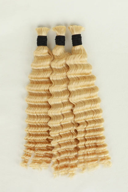 613 Blonde Deep Wave Bulk Human Hair for Braiding