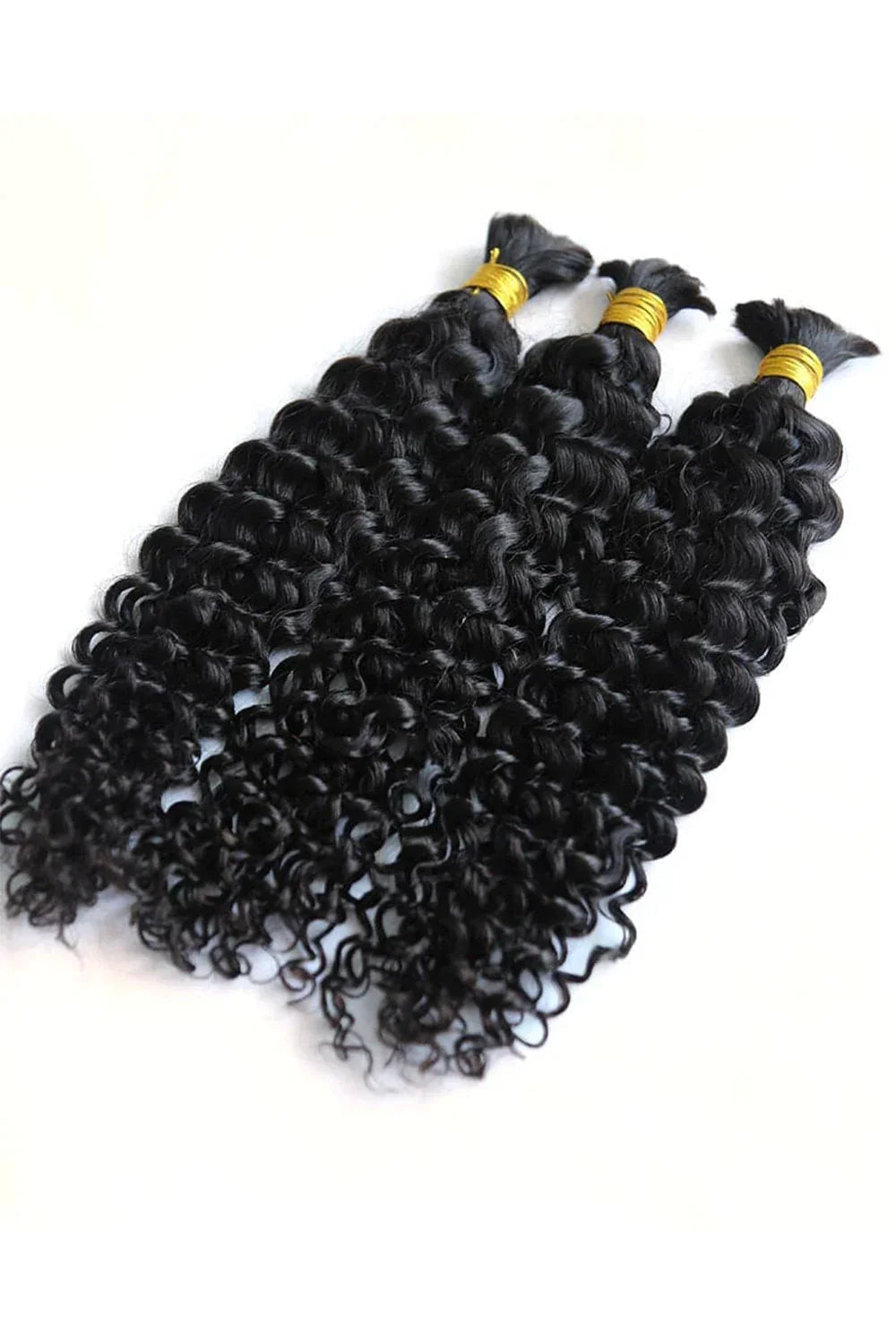 #1 Jet Black Spanish Curly Bulk Hair Extensions for Braiding BU22