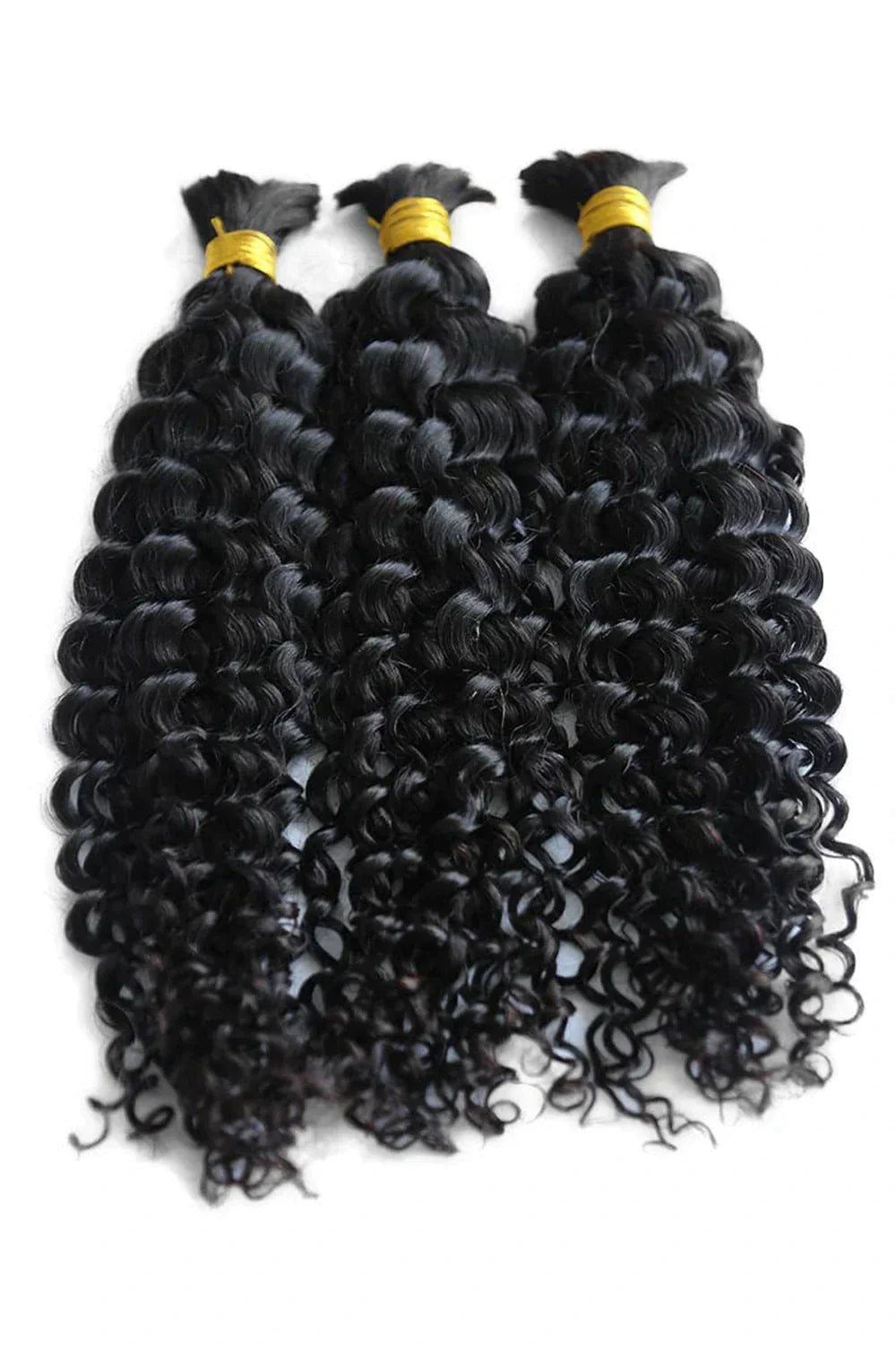 #1 Jet Black Spanish Curly Bulk Hair Extensions for Braiding BU22