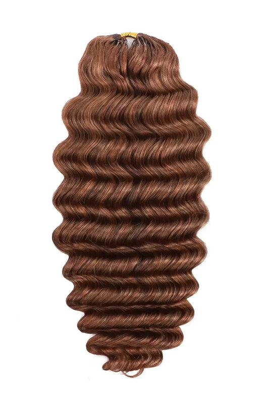 Auburn Brown #30 Deep Wave Feather Crochet Human Hair