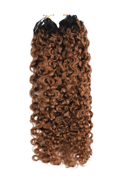 Auburn Brown Ombre Water Deep Wave Feather Crochet Hair - T1B/30 Human Hair