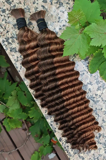Bulk Hair Piano Color #4/#30 Deep Wave for Braiding BU29