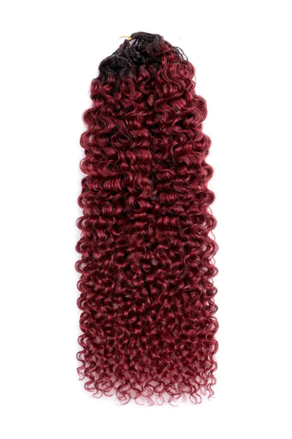 Burgundy Ombre Water Deep Wave Feather Crochet Hair - T1B/99J Human Hair