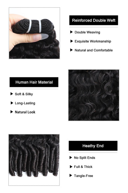 Burmese Curly with Spiral Curls Ends Bundle Cambodia Virgin Hair 12A 50% Density
