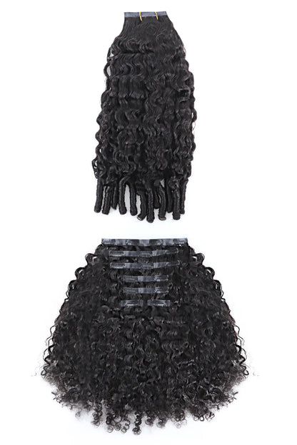 Burmese Curly with Spiral Curls Seamless Clip ins Double Drawn Hair