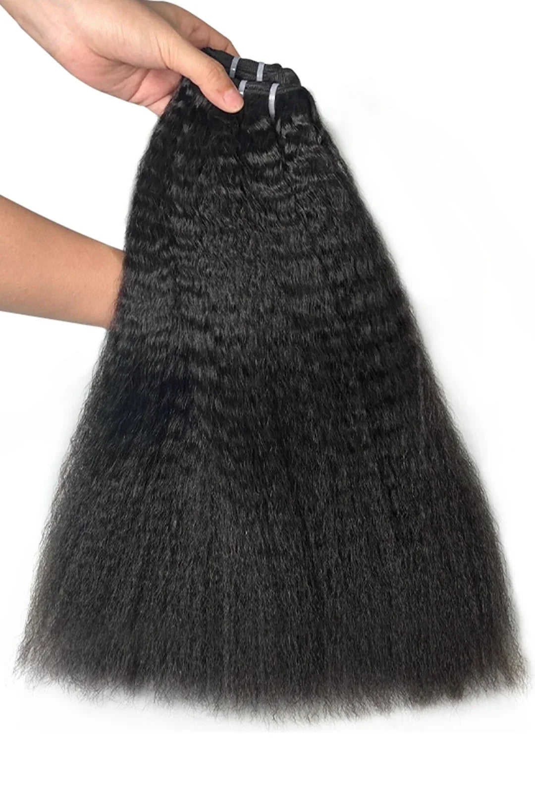 Cambodian Virgin Hair Bundle Kinky Straight Natural Color 12A 20% Density