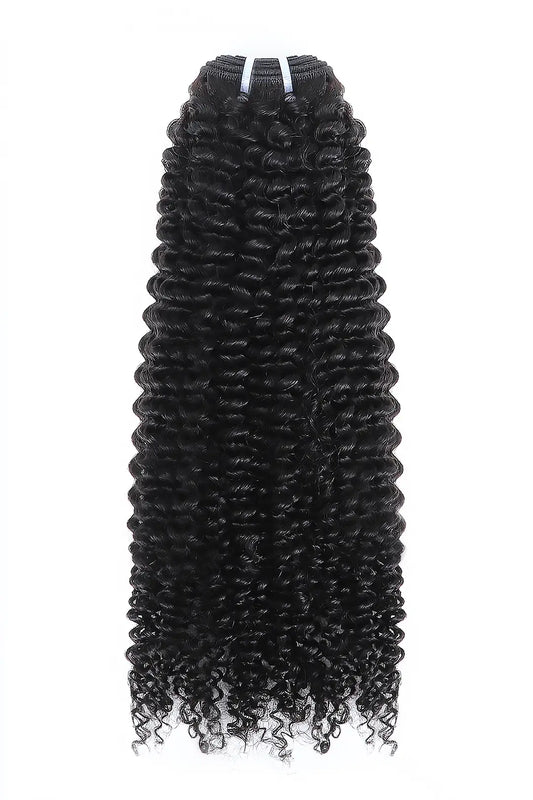 Cambodian Virgin Hair Bundle Kinky Curly Natural Color 12A 20% Density