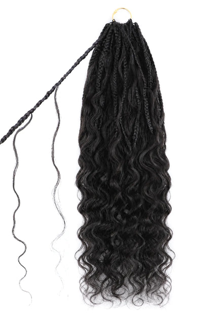 Crochet Miracle Knots Braids Pre-Looped Loose Wave Curls Human Hair 40 Strands