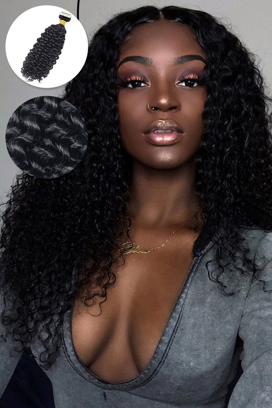 Curly Tape-in Hair Extensions for Black Hair Invisible Seamless
