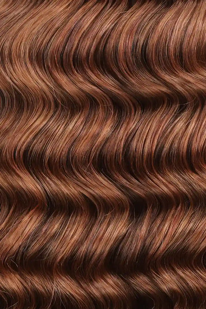 Auburn Brown #30 Deep Wave Feather Crochet Human Hair