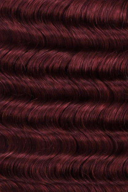 Bulk Human Hair For Braiding Burgundy Red Deep Wave BU19