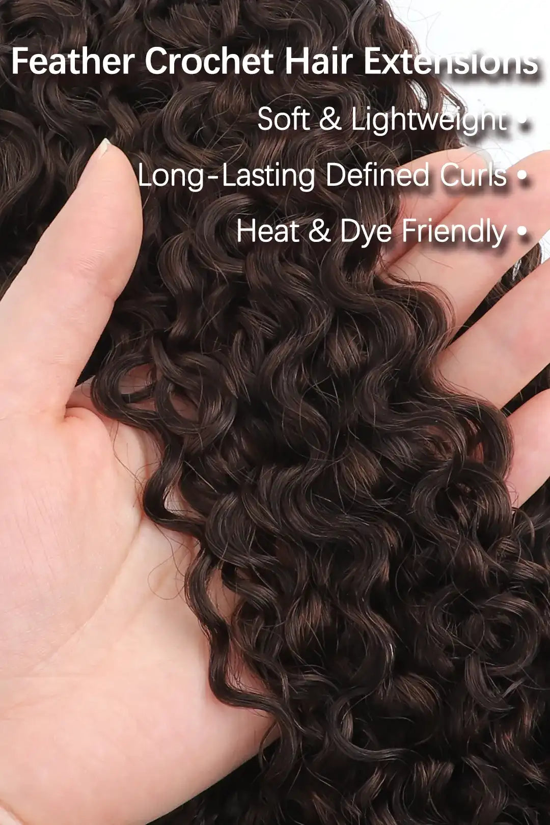 Dark Brown #4 Burmese Curly with Spiral Curls Feather Crochet Miracle Knots Hair