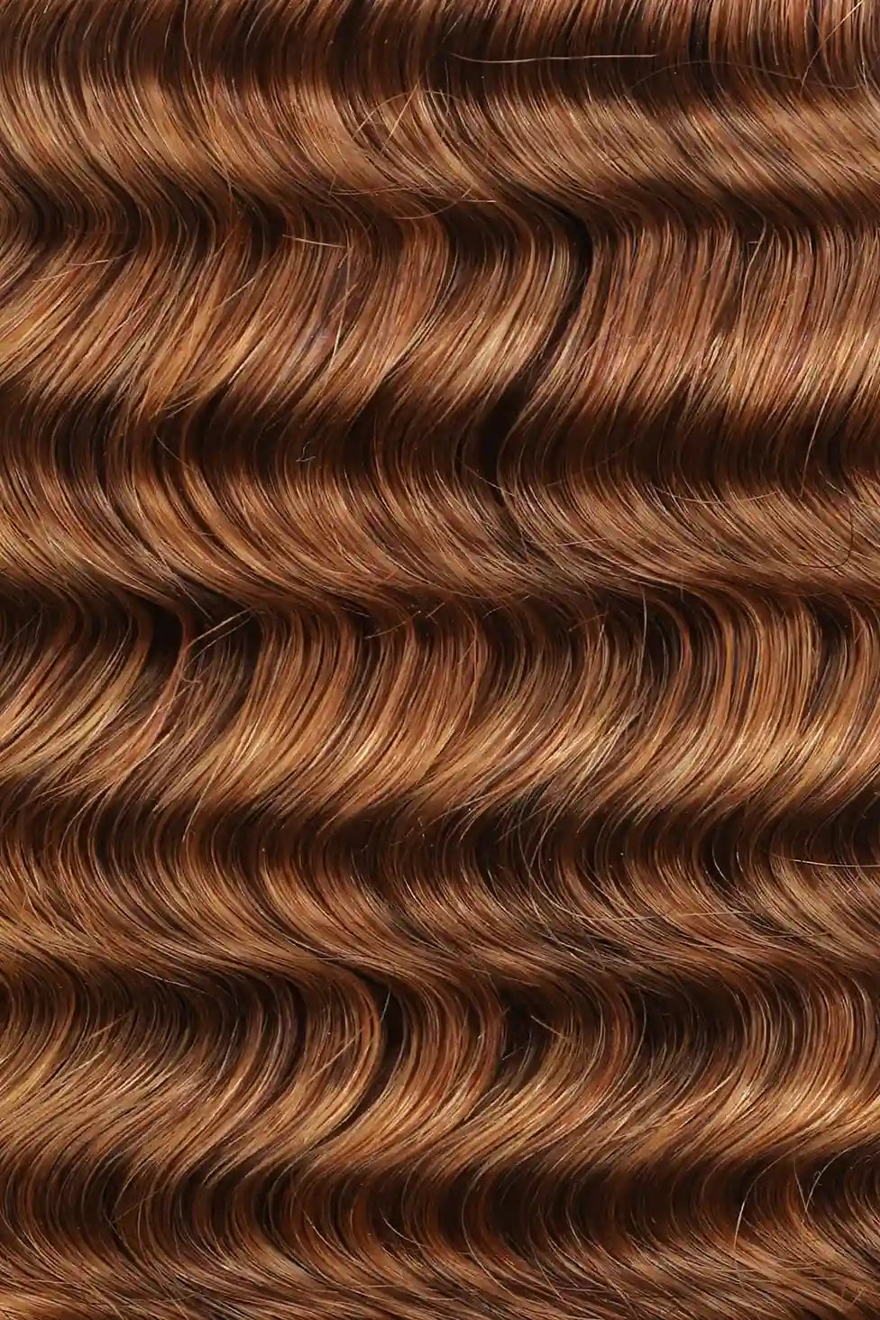 Double Drawn  #30a Light Auburn Bulk Hair Deep Wave BU46