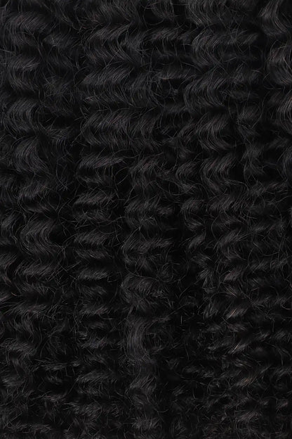 Single Drawn Kinky Curly Bulk Human Hair Natural Black