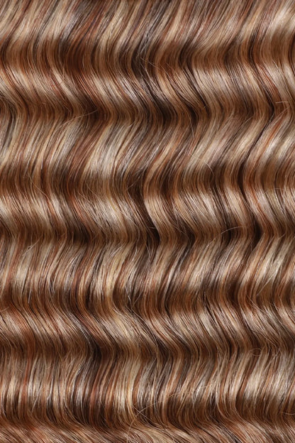 Curvature details of t natural black root mixed 27/30/613 deep wave feather crochet human hair