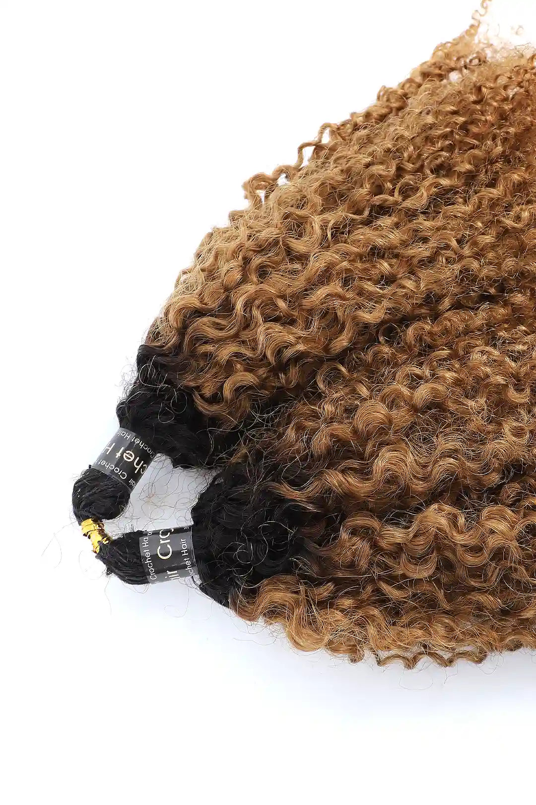Double Drawn #1B/30 Two-tone Color Tight Curly Feather Crochet Human Hair