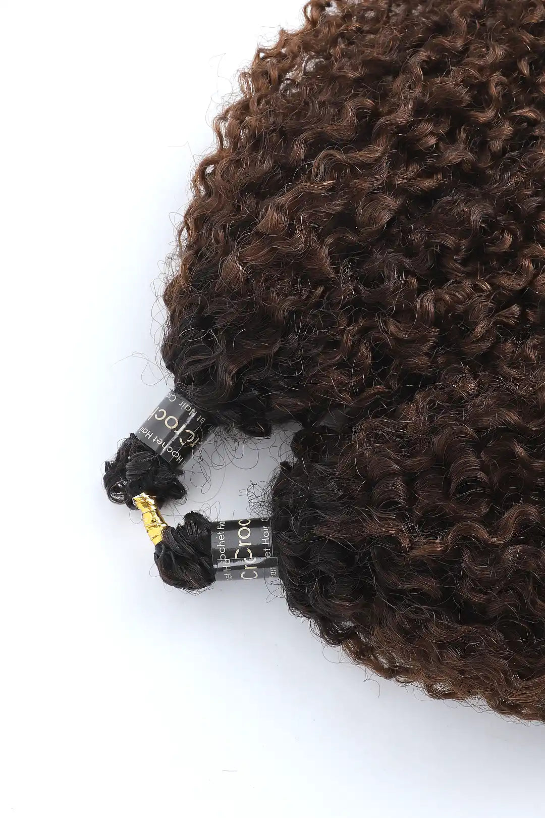 Double Drawn #1B/4 Two-tone Color Tight Curly Feather Crochet Human Hair
