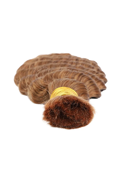 Double Drawn  #30a Light Auburn Bulk Hair Deep Wave BU46