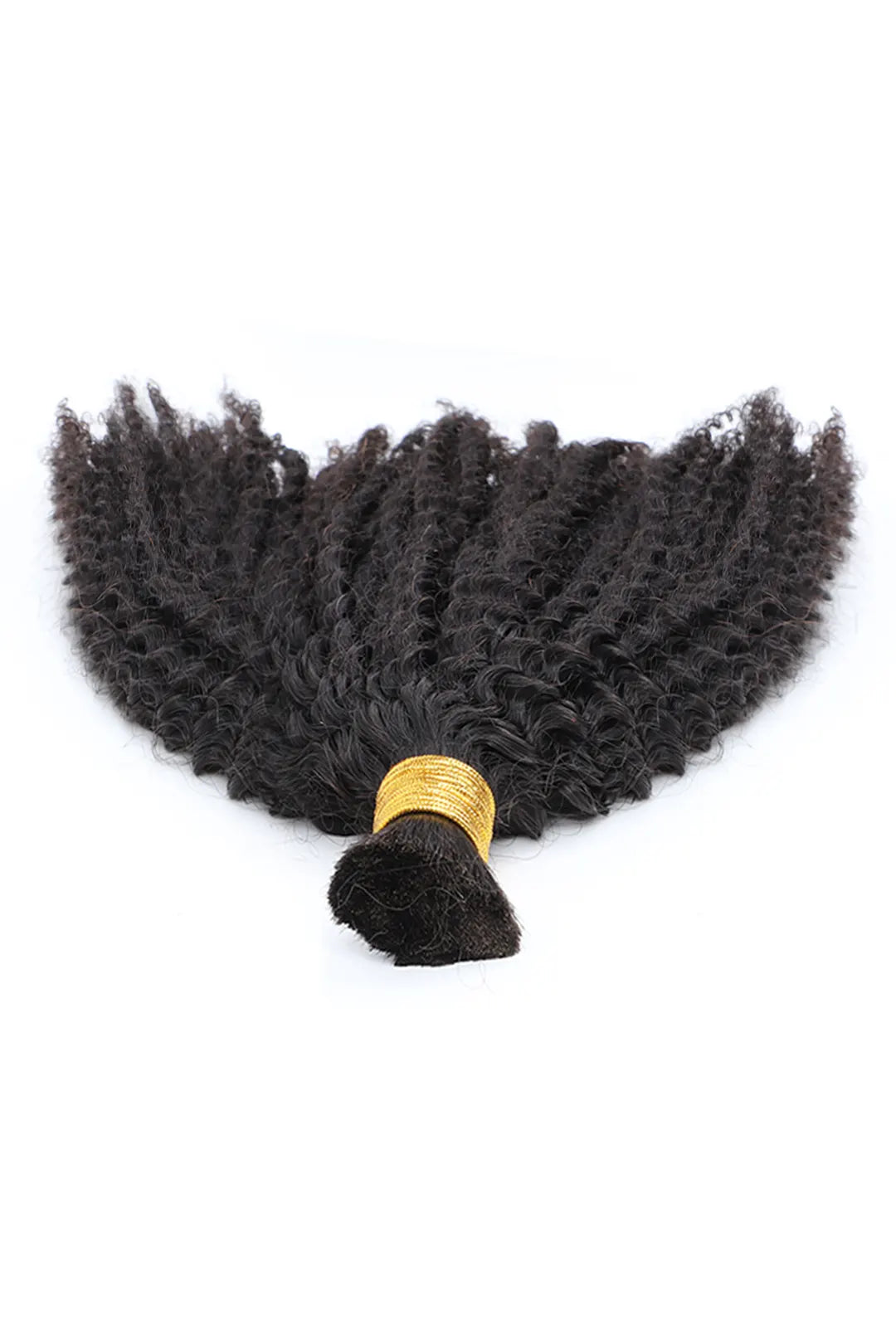 Double Drawn Kinky Curly Bulk Human Hair Natural Black
