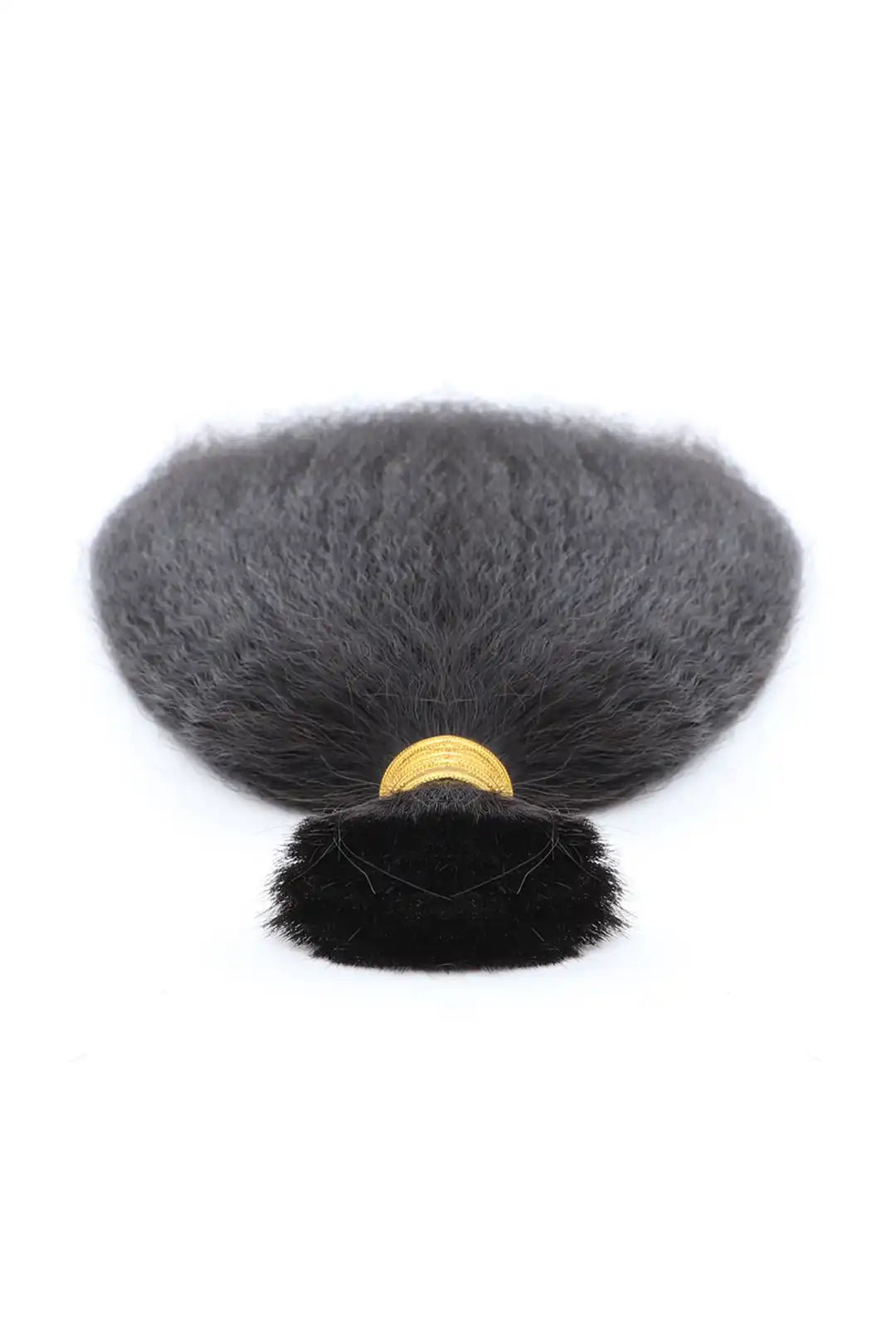 Double Drawn Kinky Straight Bulk Hair For Braiding Natural Black