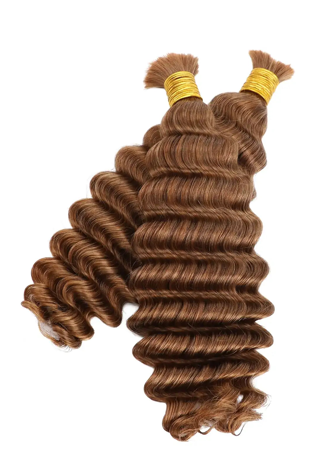 Double Drawn  #30a Light Auburn Bulk Hair Deep Wave BU46