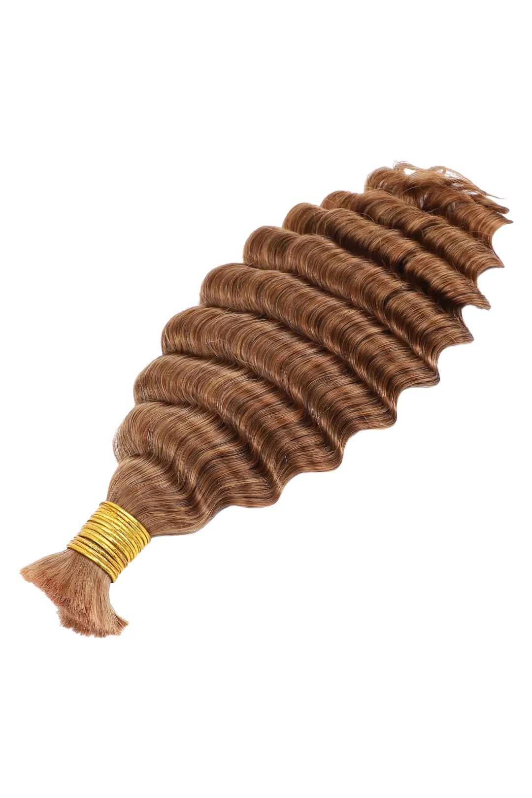 Double Drawn  #30a Light Auburn Bulk Hair Deep Wave BU46