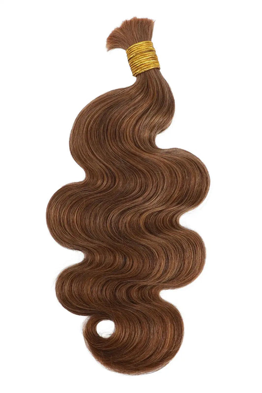 Double Drawn #30 Auburn Brown Body Wave Bulk Hair BU60