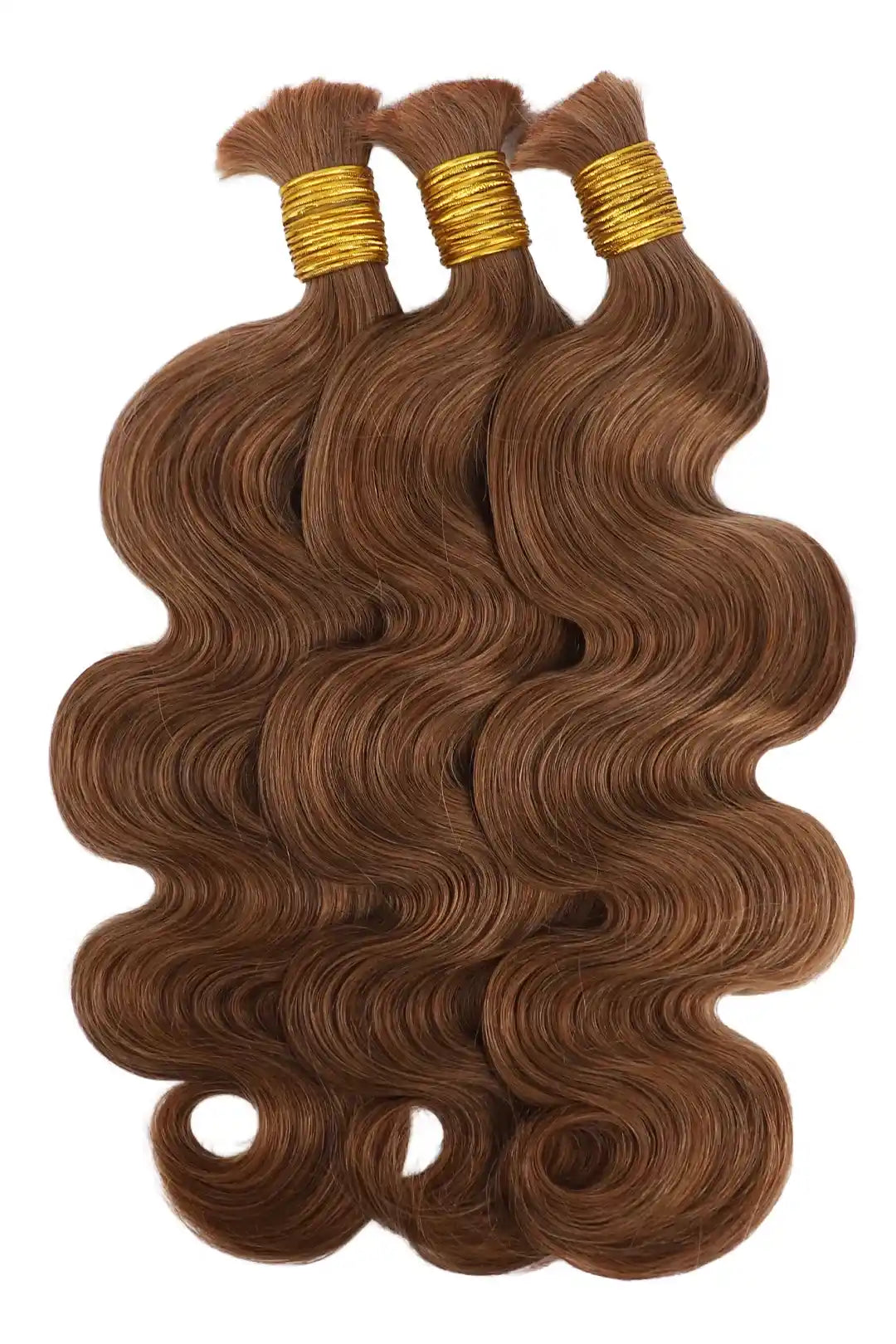 Double Drawn #30 Auburn Brown Body Wave Bulk Hair BU60