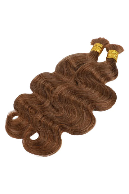 Double Drawn #30 Auburn Brown Body Wave Bulk Hair BU60