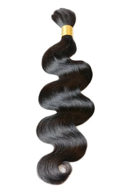 Double Drawn Body Wave Bulk Human Hair For Braiding Natural Black