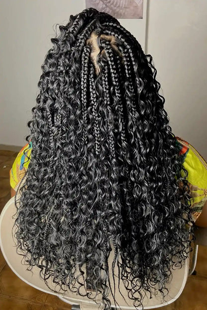 Double Drawn Deep Wave Bulk Human Hair For Braiding Natural Black