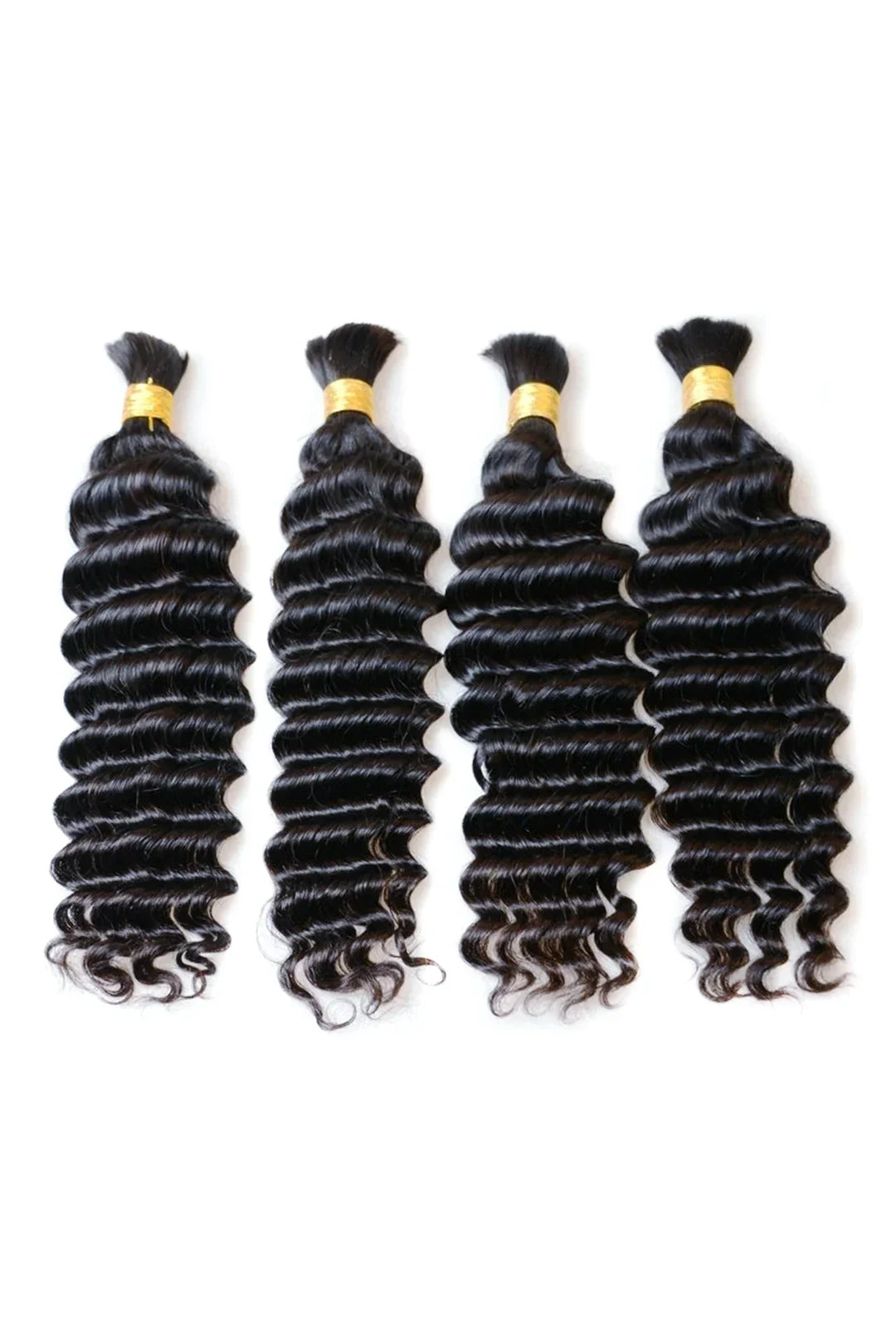 Double Drawn Deep Wave Bulk Human Hair For Braiding BU03