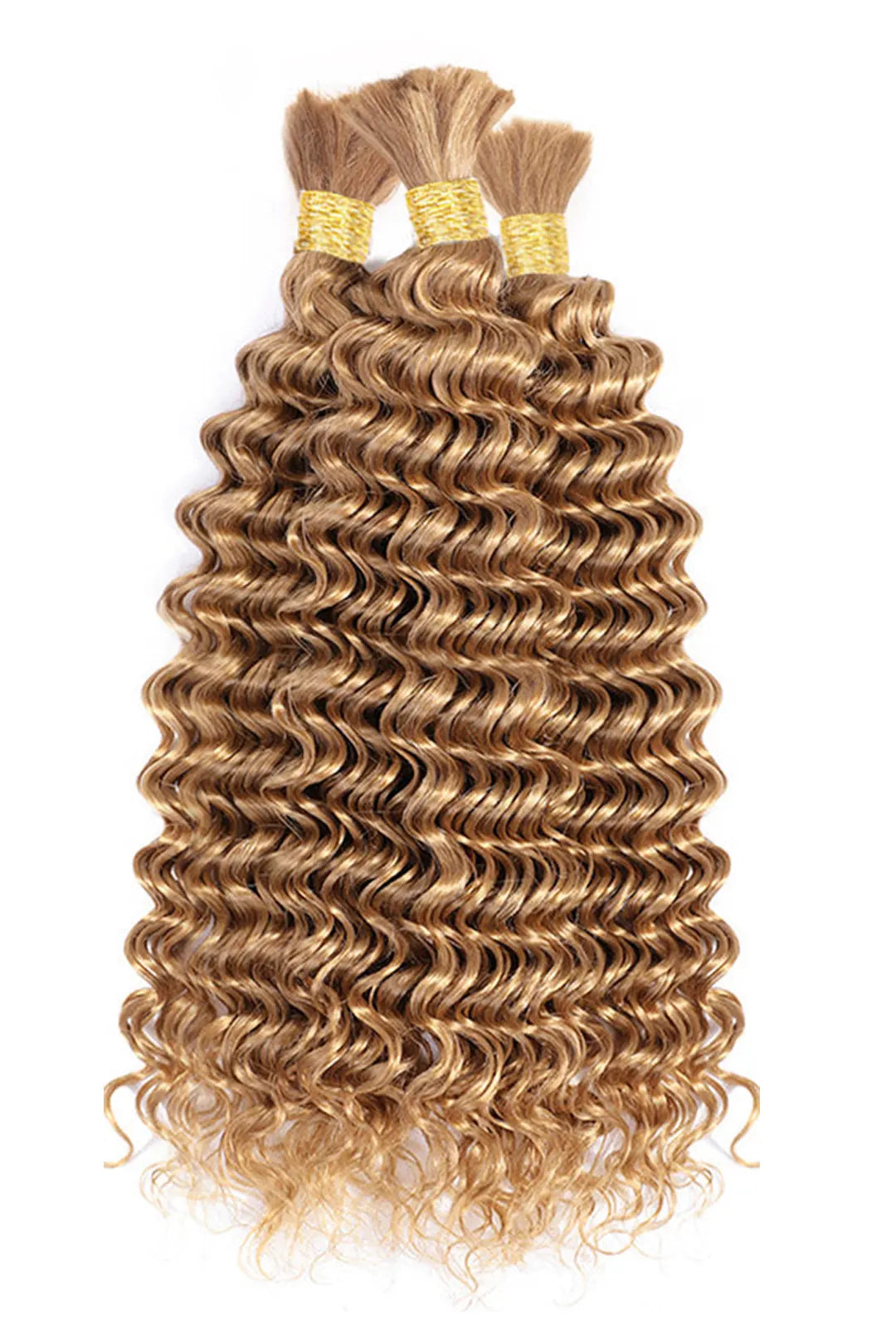 Double Drawn Deep Wave #27 Medium Blonde Bulk Hair For Braiding