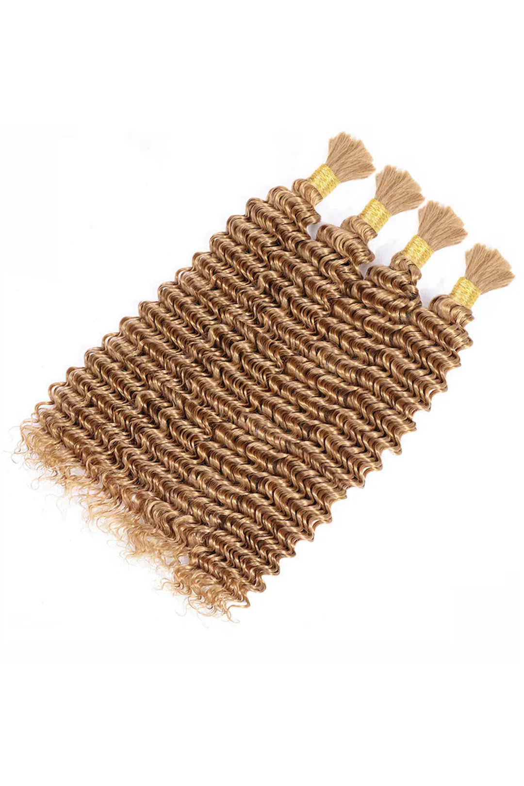 Double Drawn Deep Wave #27 Medium Blonde Bulk Hair For Braiding