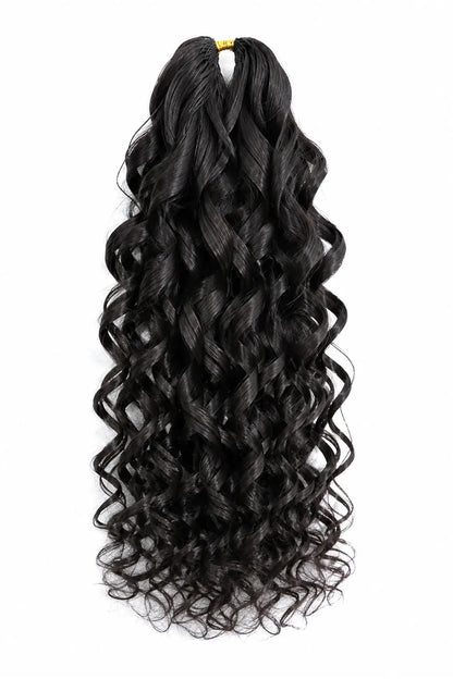 Double drawn feather crochet hair extension french curl human hair