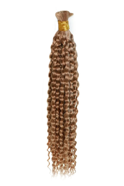 Double Drawn Golden Brown Color Water Wave Bulk Hair