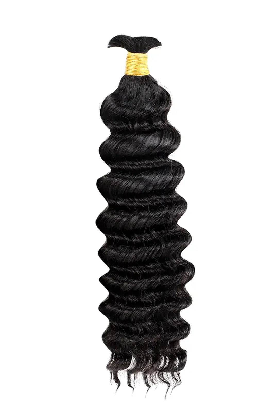 Double Drawn Jet Black Deep Wave Bulk Human Hair BU57