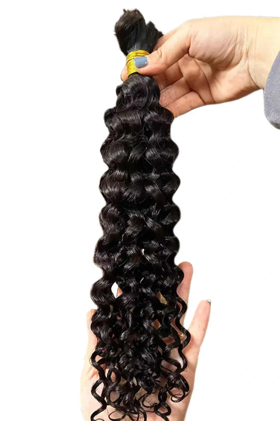 #1 Jet Black Spanish Curly Bulk Hair Extensions for Braiding BU22