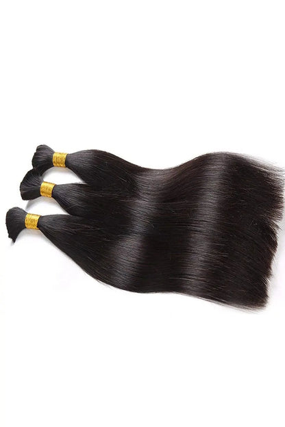 Double Drawn Straight Bulk Human Hair For Braiding