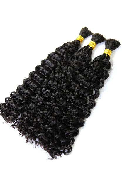 Double Drawn Water Wave Bulk Human Hair For Braiding