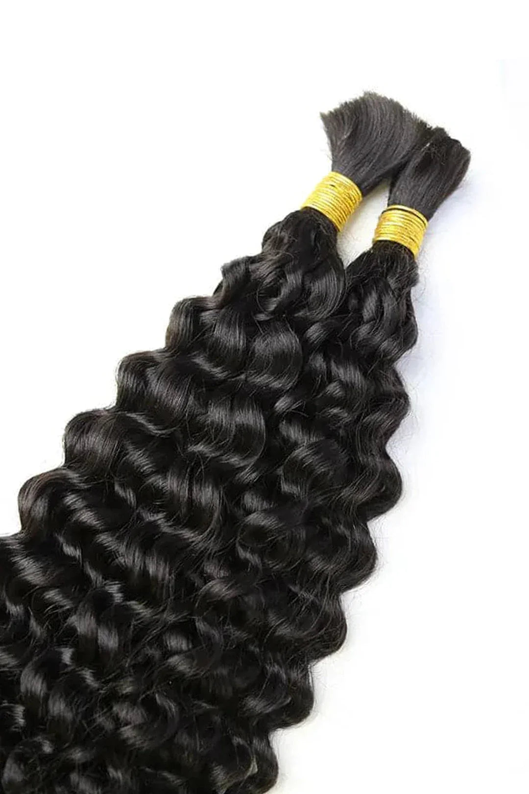 Double Drawn Water Wave Bulk Hair For Braiding Natural Black