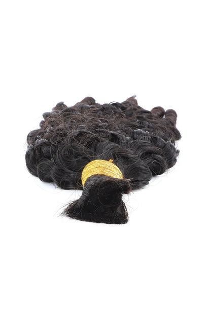 Double Drawn Burmese Curly with Spiral Curls Ends Bulk Hair BU67