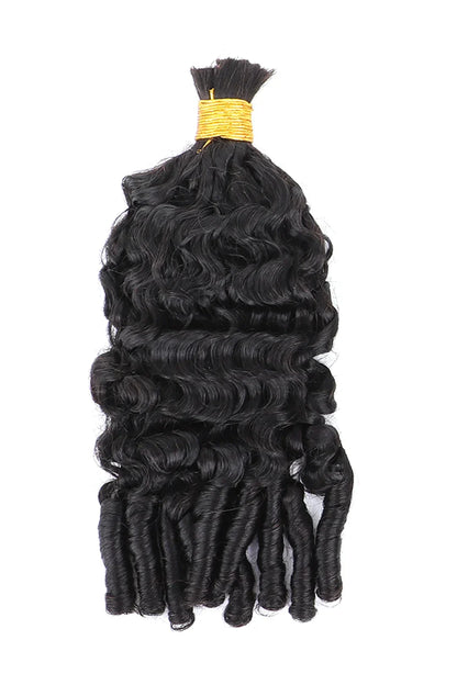 Double Drawn Burmese Curly with Spiral Curls Ends Bulk Hair BU67